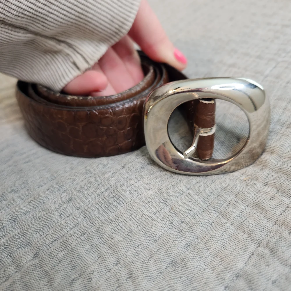 Ny&CO Wide Tan Faux Leather Belt Medium size M 00s Y2k